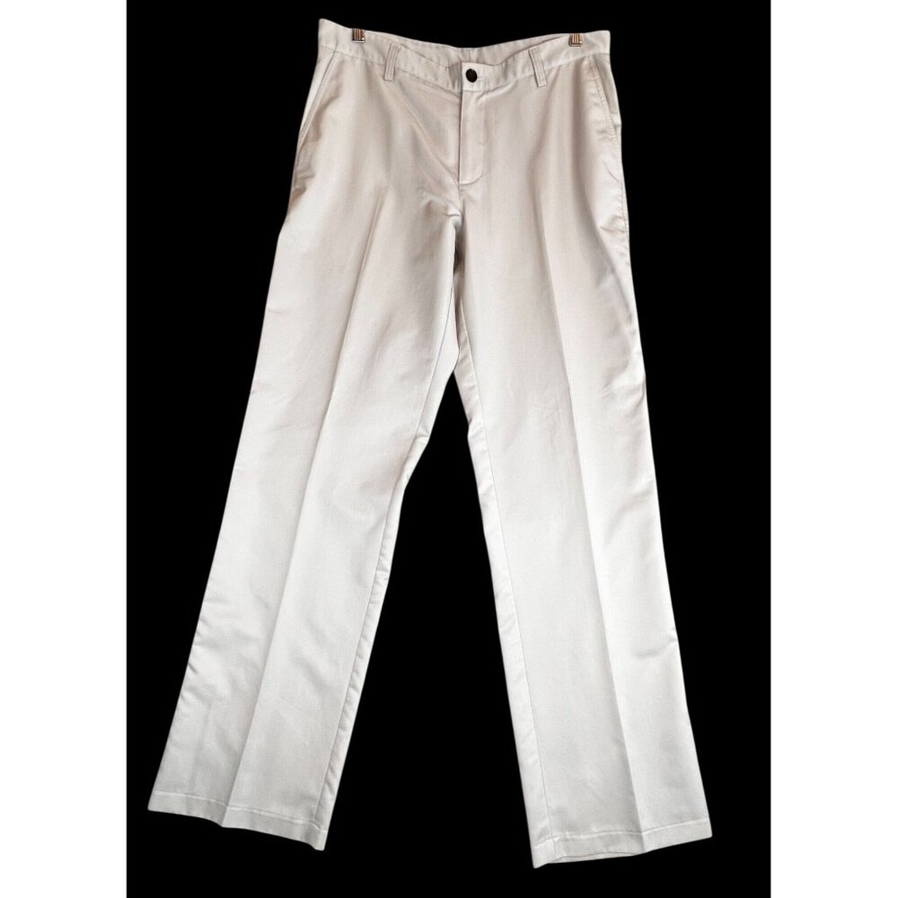 Adidas Pants Men 34x33 Beige Khaki Straight Golf Flat Front Outdoor Climalite
